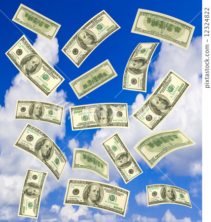 Falling money and sky Falling money and sky 12324822