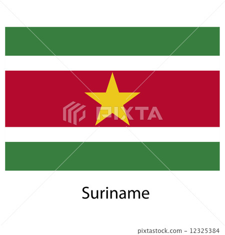 Flag  of the country  suriname. Vector illustration.  12325384
