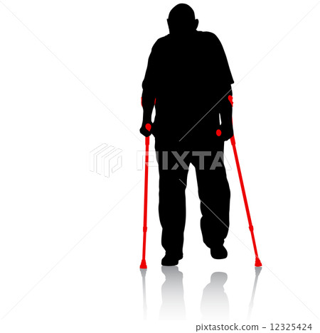 Silhouette of disabled people on a white background. Vector illu 12325424