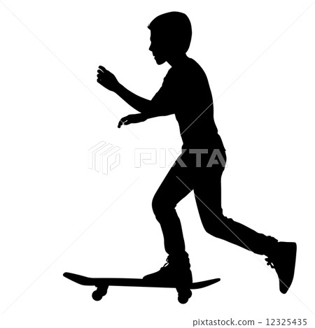 Set of skateboarders silhouette. Vector illustration. Set of skateboarders silhouette. Vector illustration. 12325435