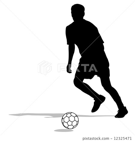 silhouettes of soccer players with the ball. Vector illustration silhouettes of soccer players with the ball. Vector illustration 12325471