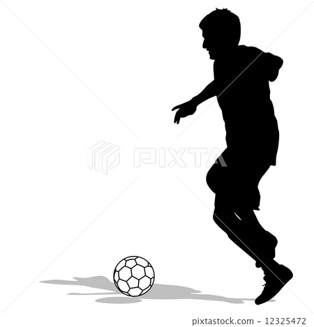 silhouettes of soccer players with the ball. Vector illustration silhouettes of soccer players with the ball. Vector illustration 12325472