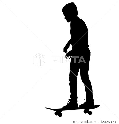 Set of skateboarders silhouette. Vector illustration. Set of skateboarders silhouette. Vector illustration. 12325474