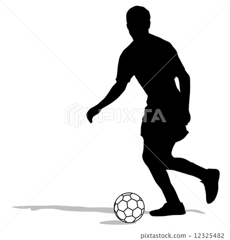 silhouettes of soccer players with the ball. Vector illustration silhouettes of soccer players with the ball. Vector illustration 12325482