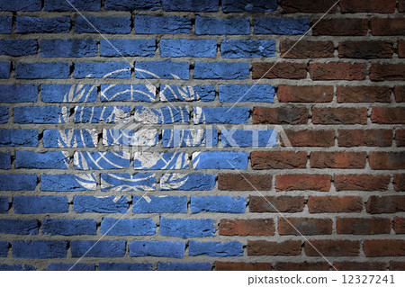 Brick wall texture with flag Brick wall texture with flag 12327241