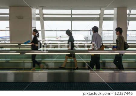 The moving walk of the airport 12327446