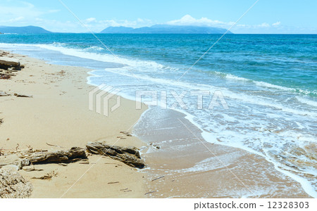Summer beach view (Greece, Lefkada). Summer beach view (Greece, Lefkada). 12328303