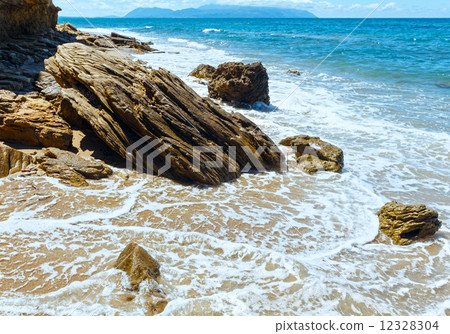 Summer beach view (Greece, Lefkada). 12328304