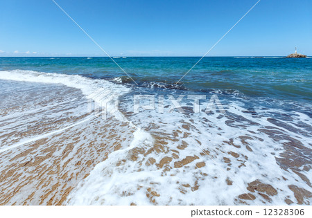 Summer beach view (Greece, Lefkada). Summer beach view (Greece, Lefkada). 12328306