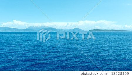 Sea summer view from ferry (Greece) 12328309