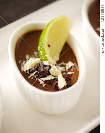 Coffee custard angular plate version (up) 12328988