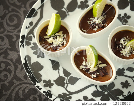 Coffee Custard Assortment Background Black (Horizontal position high angle) 12328992