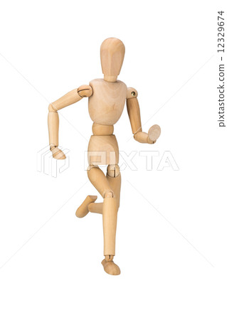 wooden mannequin, isolated on white background 12329674