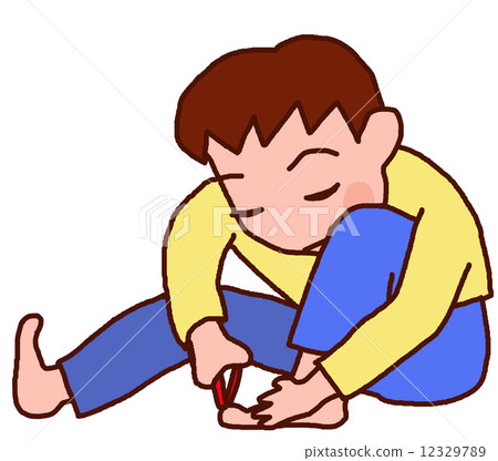 child cutting nails clipart