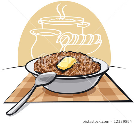 Boiled buckwheat porridge with butter  12329894