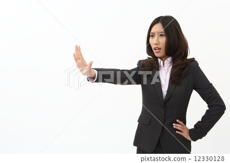 Asian business woman doing a stop sign 12330128