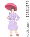 一個女人用一把雨傘 12331579