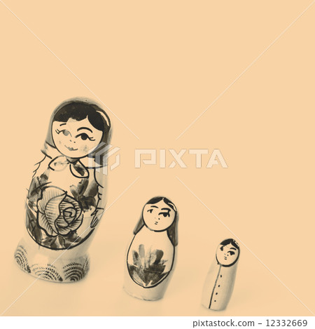 Russian Dolls Matryoshka Isolated on a white background 12332669