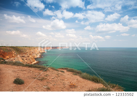 Bulgaria, Black Sea Coast. Coastal landscape of Kaliakra headlan Bulgaria, Black Sea Coast. Coastal landscape of Kaliakra headlan 12333502