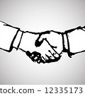 Doodle shake hand.Vectoe illustrator EPS10. 12335173