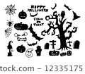 Set of funny cartoon doodle halloween elements 12335175