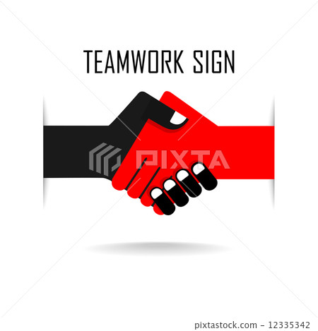 Handshake abstract sign vector design template. Business creativ 12335342