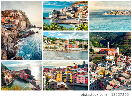Collage of most famous landmarks in Italy. 12337203