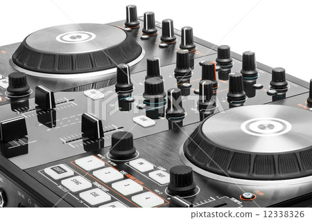 DJ audio mixing device isolated on white background 12338326