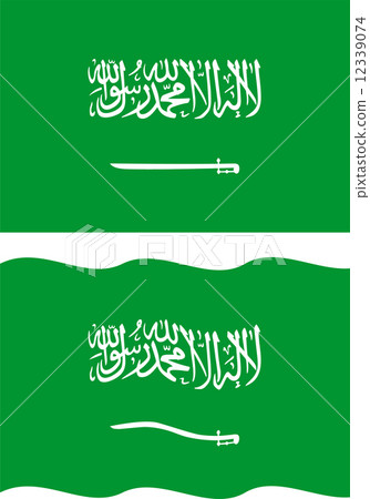 Flat and waving Saudi Arabia Flag. Vector 12339074