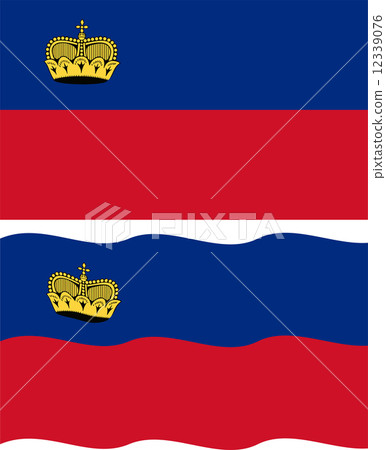 Flat and waving Liechtenstein Flag. Vector Flat and waving Liechtenstein Flag. Vector 12339076