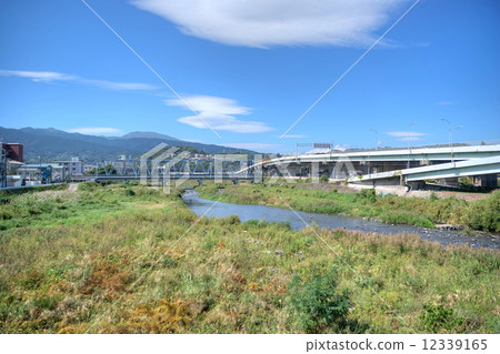 Scenery upstream of Hayakawa from Odawara-shi old Hayakawa Bridge 12339165