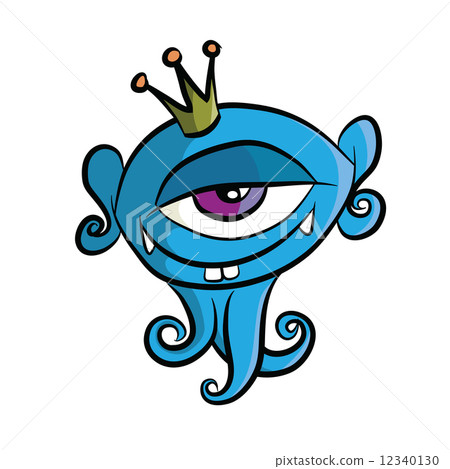 cute cartoon monster with One Eye, no gradients cute cartoon monster with One Eye, no gradients 12340130