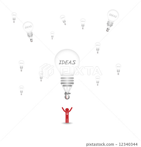 Creative light bulb and business ideas 12340344