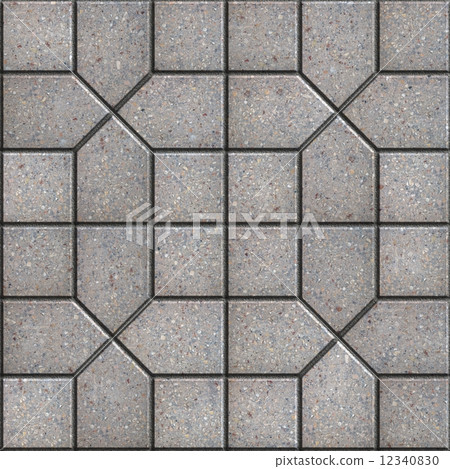 Gray Pavement  Slabs Laid in Pattern. 12340830