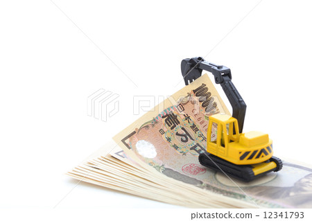Money and excavator car 12341793