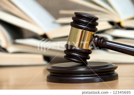 wooden gavel and books 12345695
