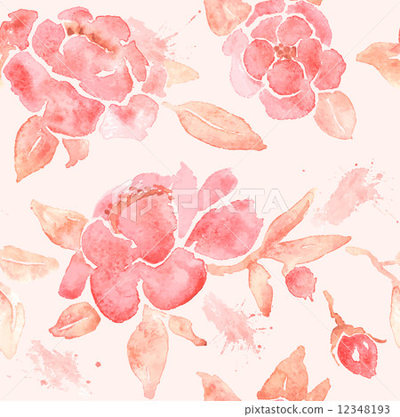 Watercolor seamless wallpaper with Peony flowers in vector. Watercolor seamless wallpaper with Peony flowers in vector. 12348193