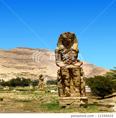 colossi of memnon gigantic statues in Luxor Egypt colossi of memnon gigantic statues in Luxor Egypt 12348428