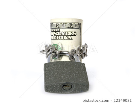 Dollars locked a chain Dollars locked a chain 12349081