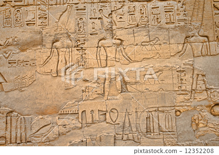 hieroglyphs on wall 12352208