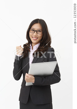 Asian business woman with tablet 12353939