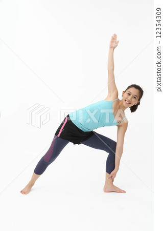 Asian women playing yoga 12354309