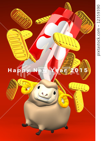 小尺寸 一個橢圓形的金色或銀色的硬幣 羊年 12359390