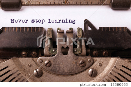 Vintage inscription made by old typewriter 12360963