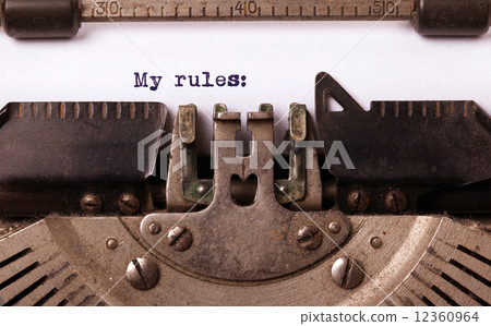 Vintage inscription made by old typewriter 12360964