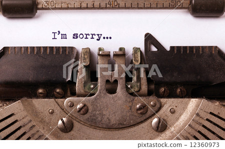 Vintage inscription made by old typewriter 12360973