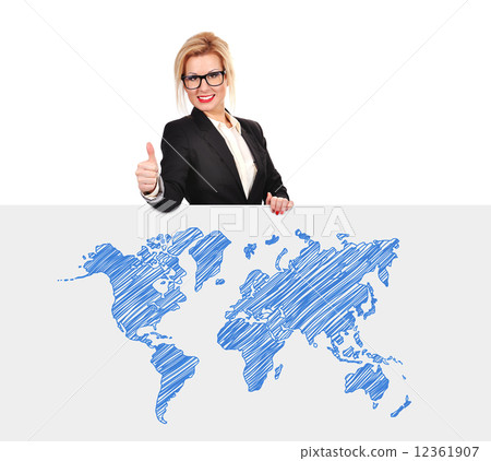 poster with world map poster with world map 12361907