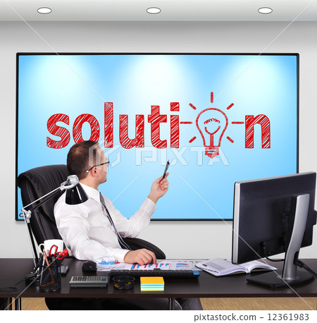 businessman in office businessman in office 12361983