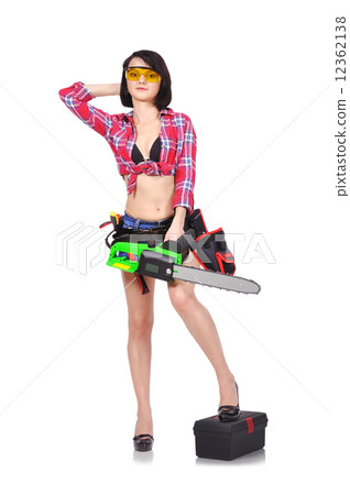 girl with chainsaw girl with chainsaw 12362138