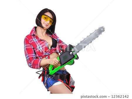 girl with chainsaw girl with chainsaw 12362142